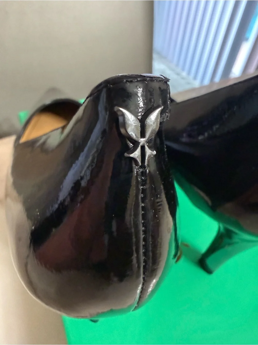 J.Renee Black Patent Pointed-Toe Pumps